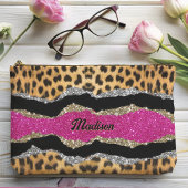 Stijlvolle, dunne, roze glittery-monogram voor die etui