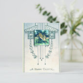 Stijlvolle  Easter Bunny Art Deco Briefkaart (Staand voorkant)