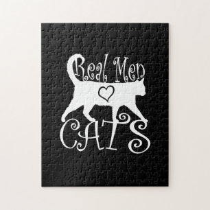 Stijlvolle echte mannen houden van katten op een z legpuzzel
