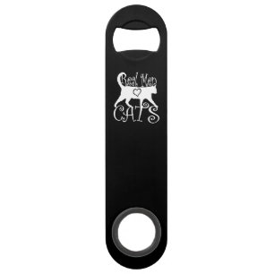 Stijlvolle echte Mannen liefdeskatten op een zwart Speed Flessenopener