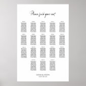 Stijlvolle eenvoudige 18 Tafel Trouwstoel Grafiek Poster (Voorkant)