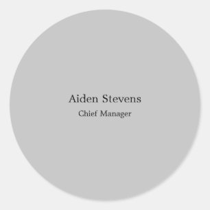 Stijlvolle eenvoudige effen grijs minimalist ronde sticker