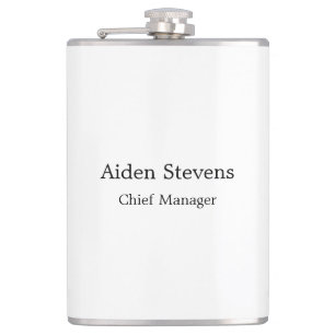 Stijlvolle eenvoudige effen zwart-wit minimalistis heupfles