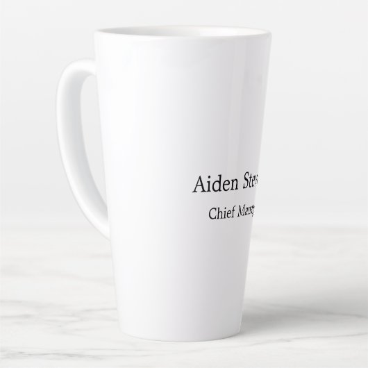 Stijlvolle eenvoudige effen zwart-wit minimalistis latte mok (Linkerhoek)