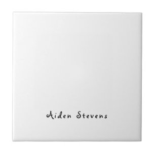 Stijlvolle eenvoudige effen zwart-wit minimalistis tegeltje