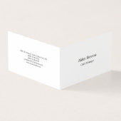 Stijlvolle eenvoudige effen zwart-wit minimalistis visitekaartjes (Buitenkant)