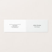 Stijlvolle eenvoudige effen zwart-wit minimalistis visitekaartjes (Buitenkant ongevouwen)