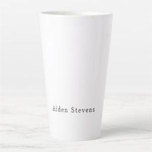 Stijlvolle Eenvoudige Effen Zwarte & Witte Minimal Latte Mok
