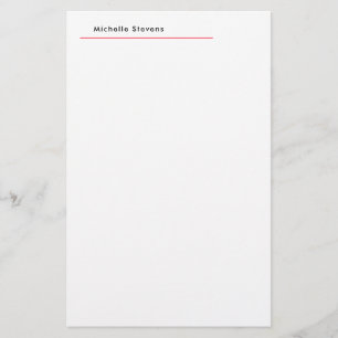 Stijlvolle Eenvoudige Elege zwarte-wit-rode Minima Briefpapier