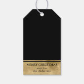 Stijlvolle Eenvoudige Faux Goud en Zwarte Kerstmis Cadeaulabel (Voorkant)