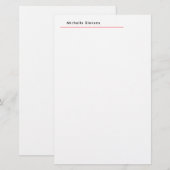 Stijlvolle Eenvoudige Gewone Zwart & Wit Rode Mini Briefpapier (Voorkant / Achterkant)