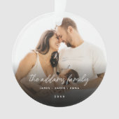 Stijlvolle eenvoudige kerstfoto ornament (voorkant)