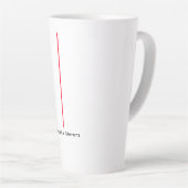 Stijlvolle Eenvoudige Plain Zwart & Wit Rood Minim Latte Mok (Rechterhoek)