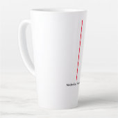 Stijlvolle Eenvoudige Plain Zwart & Wit Rood Minim Latte Mok (Linkerhoek)