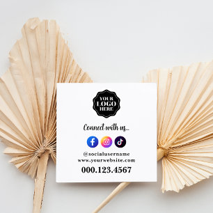 Stijlvolle & Eenvoudige QR-code voor sociale media Vierkante Visitekaartje