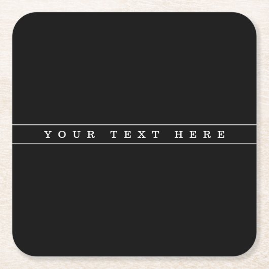 Stijlvolle eenvoudige tekst en dunne strepen vierkante kartonnen onderzetter (Voorkant)