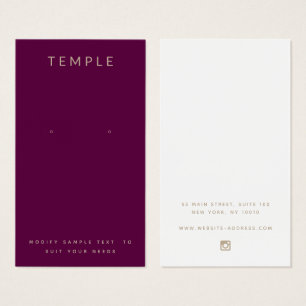 Stijlvolle Elegant Burgundy-draagkaart Visitekaartje