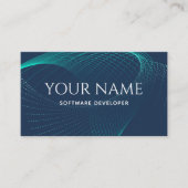 Stijlvolle Elegant Software Developer Sound Wave B Visitekaartje (Voorkant)