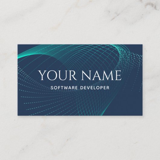 Stijlvolle Elegant Software Developer Sound Wave B Visitekaartje (Voorkant)