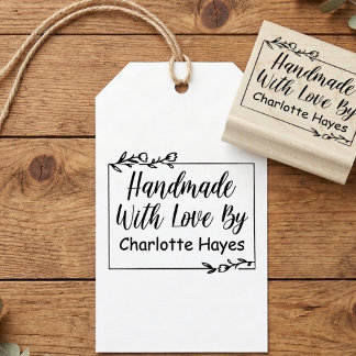 Stijlvolle Elegante Bladerschrift Handgemaakt Met  Rubberstempel