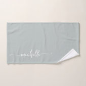 Stijlvolle Elegante Monogram Naam Script Sage Groe Bad Handdoek (Handdoek)