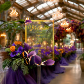 Stijlvolle elegante Paarse Calla Lily Acryl bruilo Acryl Bord