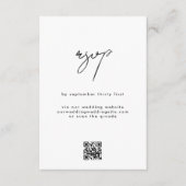 Stijlvolle Elegante QRCODE Zwart Wit Bruiloft Webs RSVP Kaartje (Voorkant)