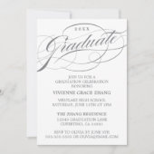 STIJLVOLLE ELEGANTE SCRIPT AFSTUDEREN PARTY INVITA KAART (Voorkant)
