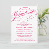 STIJLVOLLE ELEGANTE SCRIPT AFSTUDEREN PARTY INVITA KAART (Staand voorkant)