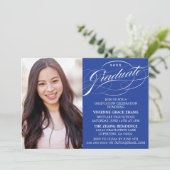 STIJLVOLLE ELEGANTE SCRIPT AFSTUDEREN PARTY INVITA KAART (Staand voorkant)