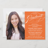 STIJLVOLLE ELEGANTE SCRIPT AFSTUDEREN PARTY INVITA KAART (Voorkant)