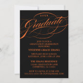 STIJLVOLLE ELEGANTE SCRIPT AFSTUDEREN PARTY INVITA KAART (Voorkant)