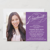 STIJLVOLLE ELEGANTE SCRIPT AFSTUDEREN PARTY INVITA KAART (Voorkant)