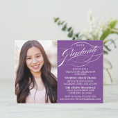 STIJLVOLLE ELEGANTE SCRIPT AFSTUDEREN PARTY INVITA KAART (Staand voorkant)