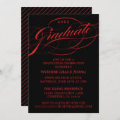 STIJLVOLLE ELEGANTE SCRIPT AFSTUDEREN PARTY INVITA KAART (Voorkant / Achterkant)