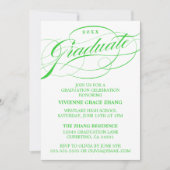 STIJLVOLLE ELEGANTE SCRIPT AFSTUDEREN PARTY INVITA KAART (Voorkant)
