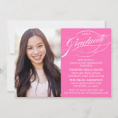 STIJLVOLLE ELEGANTE SCRIPT AFSTUDEREN PARTY INVITA KAART (Voorkant)