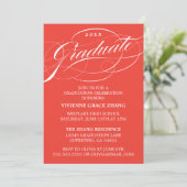 STIJLVOLLE ELEGANTE SCRIPT AFSTUDEREN PARTY INVITA KAART (Staand voorkant)