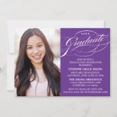 STIJLVOLLE ELEGANTE SCRIPT AFSTUDEREN PARTY INVITA KAART (Voorkant)