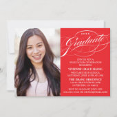 STIJLVOLLE ELEGANTE SCRIPT AFSTUDEREN PARTY INVITA KAART (Voorkant)