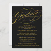 STIJLVOLLE ELEGANTE SCRIPT AFSTUDEREN PARTY INVITA KAART (Voorkant)