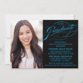 STIJLVOLLE ELEGANTE SCRIPT AFSTUDEREN PARTY INVITA KAART (Voorkant)