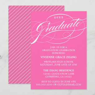 STIJLVOLLE ELEGANTE SCRIPT AFSTUDEREN PARTY INVITA KAART