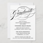 STIJLVOLLE ELEGANTE SCRIPT AFSTUDEREN PARTY INVITA KAART (Voorkant)