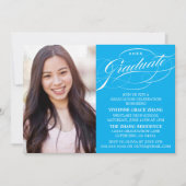 STIJLVOLLE ELEGANTE SCRIPT AFSTUDEREN PARTY INVITA KAART (Voorkant)