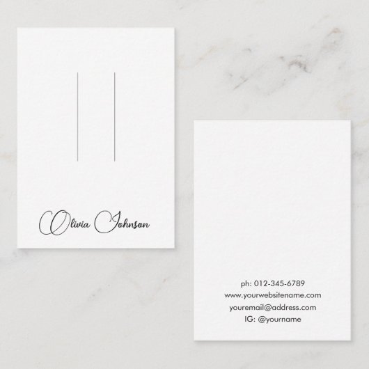 Stijlvolle Elegante Script Hair Clip Display Visitekaartje (Voorkant / Achterkant)