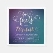 Stijlvolle Elegante Turquoise Gradient Fun Facts L Servet (Voorkant)