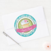 Stijlvolle en Elegante Cupcake Box Stickers (Envelop)