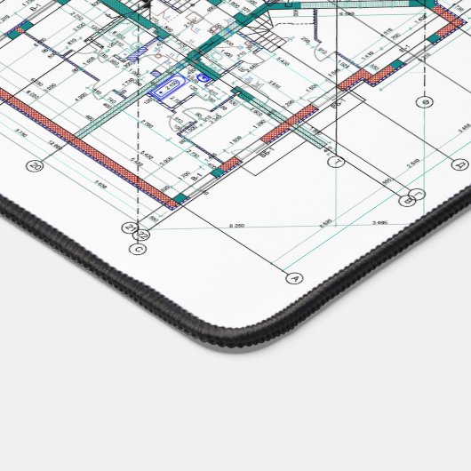 Stijlvolle en functionele Blauwdruk Desk Mat (Hoek)