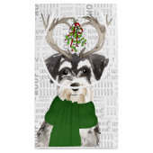 Stijlvolle en grappige miniatuur Schnauzer-kerstmi Klein Cadeauzakje (Achterkant)